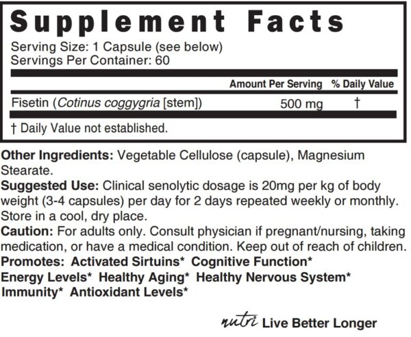Frasco de Nature's Fusions Nutri Fisetin