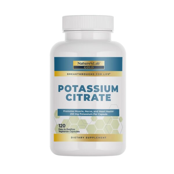 Frasco de Nature's Lab Gold Potassium Citrate