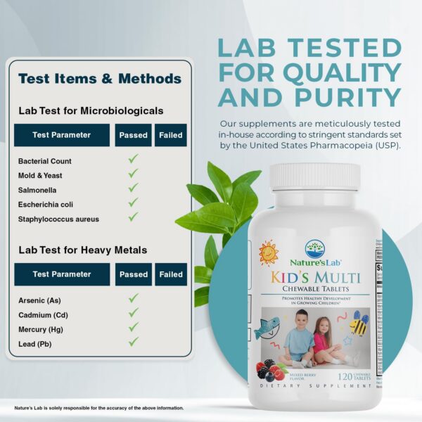 Tabla nutricional Nature's Lab Kids Multi