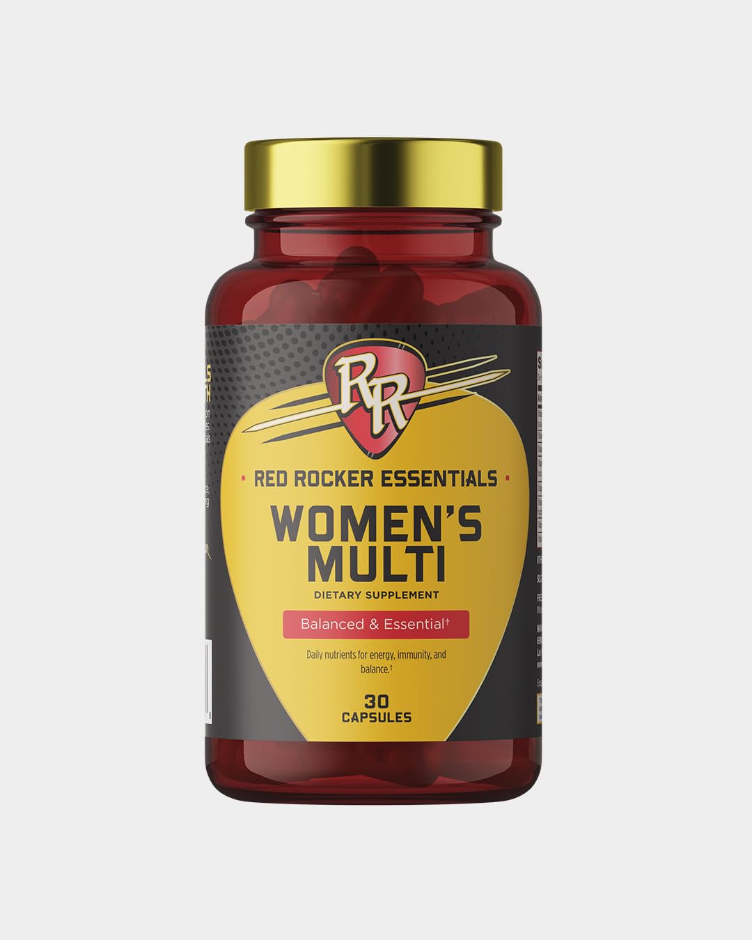 Nature’s Lab Red Rocker Essentials Mujer Multivitamin con B12 y Folato Metilados, con Ácido Hialurónico, Sílice y D3 – 30 cápsulas