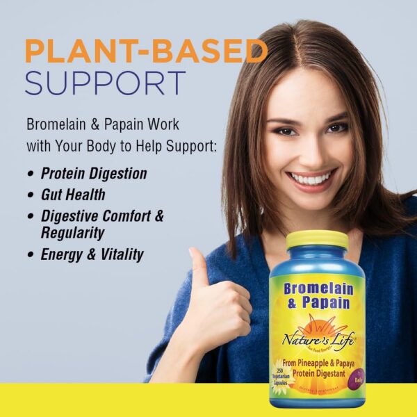 Cápsulas Bromelina y Papaina Nature's Life
