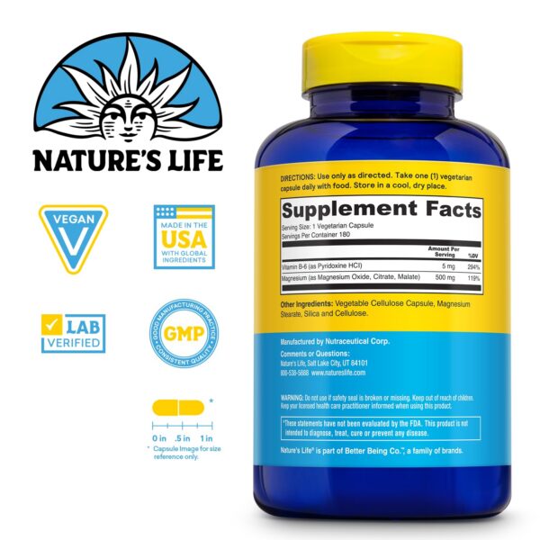 Version 1.0.0 Nature's Life magnesio 500 mg cápsulas vegetales