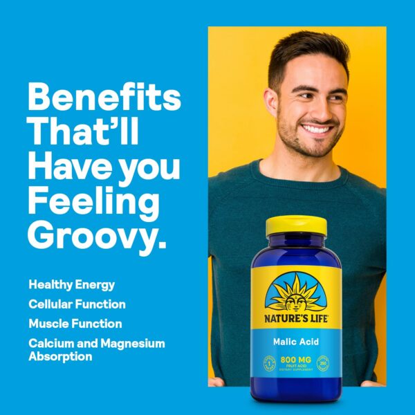 Frasco de ácido málico Nature's Life cápsulas