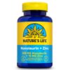 Frente del envase Nature's Life Monolaurin Plus Zinc