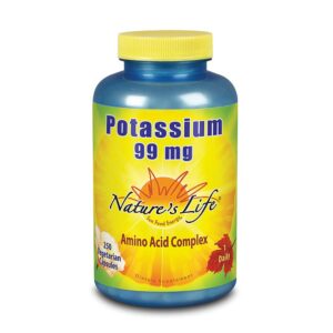 Nature's Life potasio 99 mg 250 cápsulas vegetarianas frasco