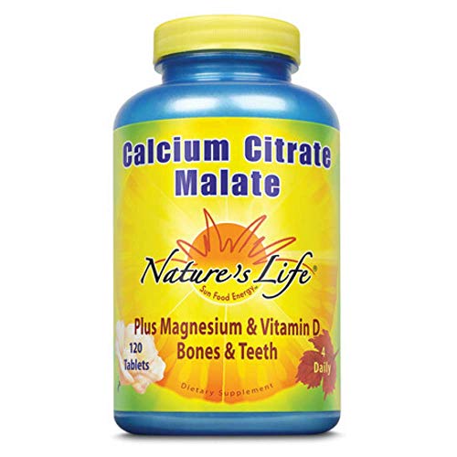 Nature's Life suplemento citrato y malato de calcio 120 tabletas