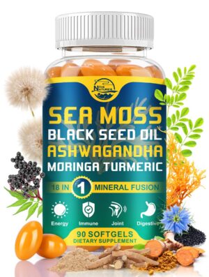 Nature's live cápsulas blandas musgo marino orgánico frasco