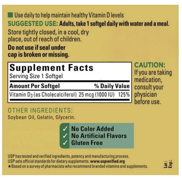 Guía de Chloe Store incluida junto a la vitamina D3