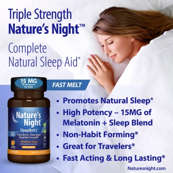 Version 1.0.0 Etiqueta frontal Nature's Night suplemento para dormir natural