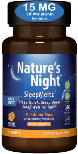 Botella Nature's Night melatonina triple fuerza 90 cápsulas