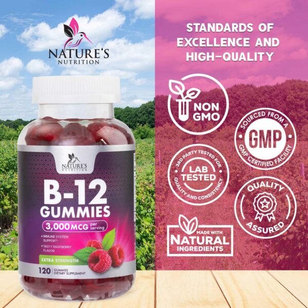 Etiqueta nutricional de B12 gomitas