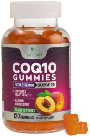 Gomitas CoQ10 Nature's Nutrition frasco durazno