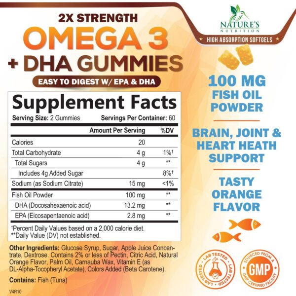 Etiqueta de Nature's Nutrition Omega-3 gomitas