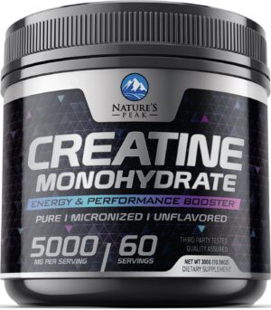Version 1.0.0 Frente del frasco Nature's Peak Creatine Powder