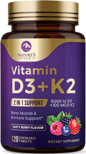 Version 1.0.0 Nature's Peak Vitamina D3 K2 MK-7 envase