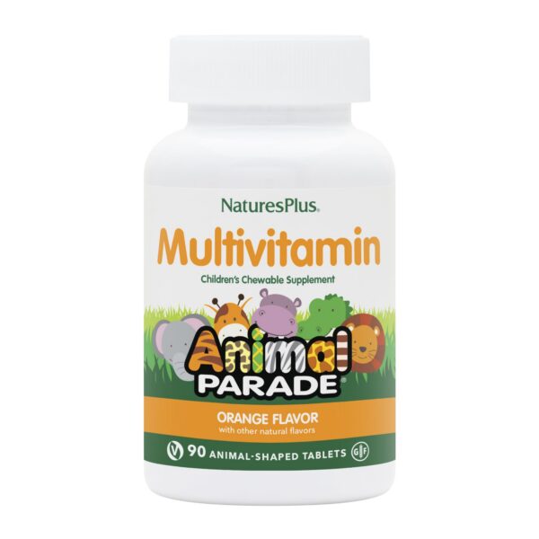 Natures Plus Animal Parade multivitamínico niños tabletas forma animal naranja