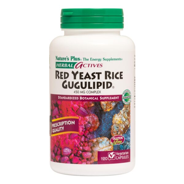 Natures Plus suplemento arroz levadura roja cápsulas veganas 120 unidades