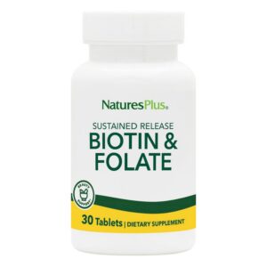 Natures Plus biotina folato tabletas vegetarianas 30 unidades