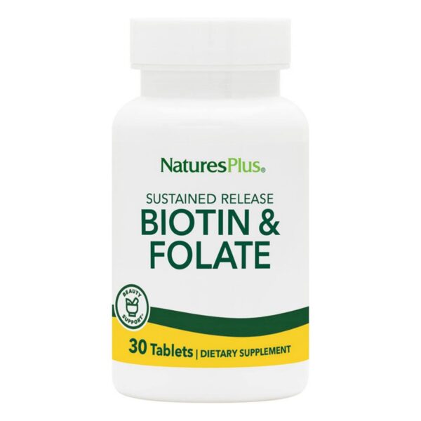 Natures Plus biotina folato tabletas vegetarianas 30 unidades