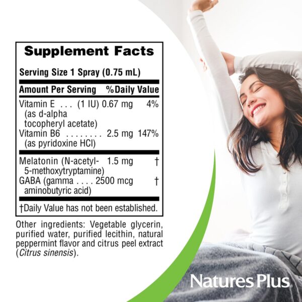 Natures Plus melatonina spray con vitamina B6 y E 2 pack