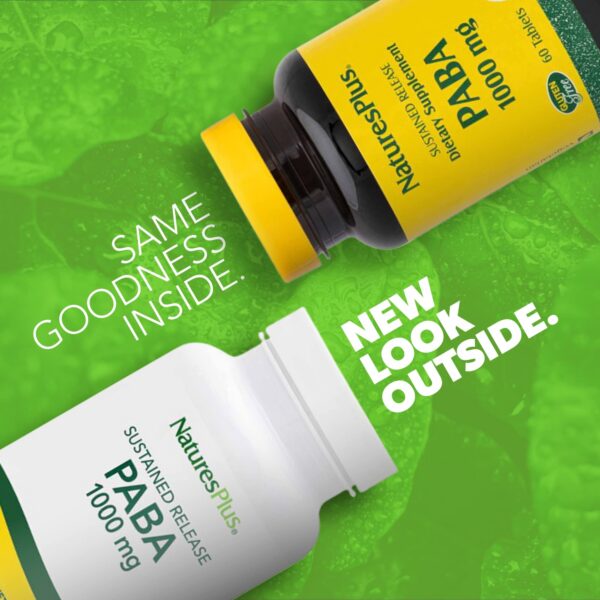 Version 1.0.0 Etiqueta frontal mostrando PABA acido para-aminobenzoico