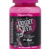 Natures Plus Power Teen multivitamínico para mujeres jóvenes tabletas masticables baya silvestre