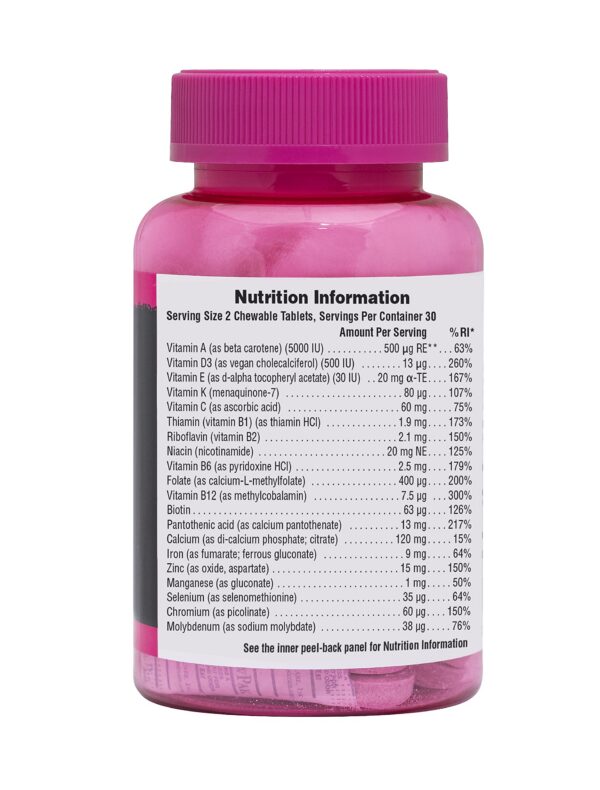 Natures Plus Power Teen suplemento masticable para adolescentes sin azúcar, vegano, sin gluten