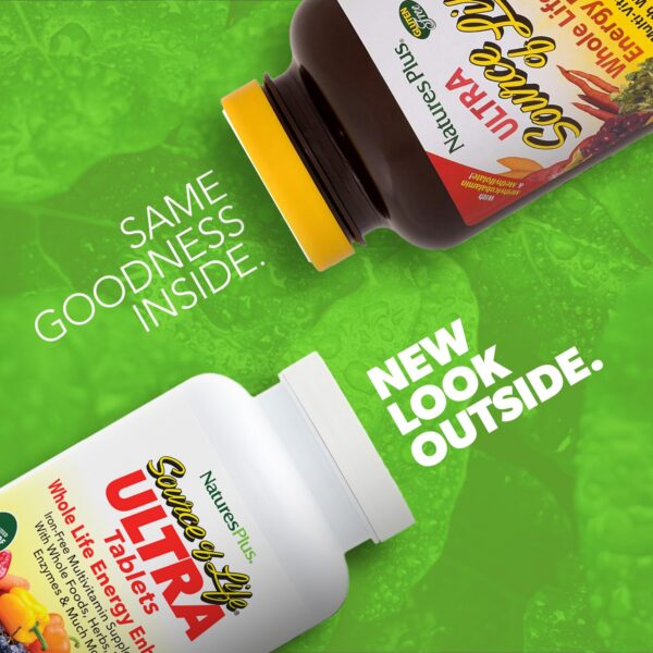 Natures Plus Ultra Source of Life Multivitamin sin Hierro - Vista lateral