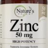 Frente del frasco Nature’s Potent Zinc 50 mg