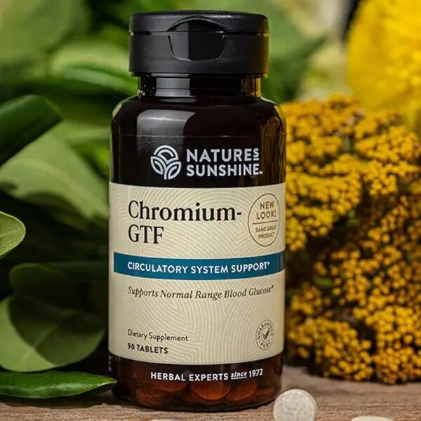 Caja Nature's Sunshine Cromo GTF 300 mcg 90 tabletas