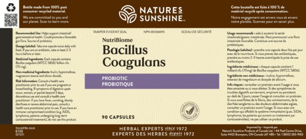 Version 1.0.0 Nature's Sunshine nutribiome probiótico eficaz y pura 90 capsulas