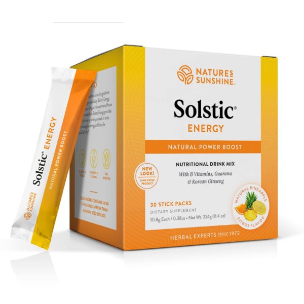 Nature's Sunshine Solstic Energy sobres energía natural sabor cítrico