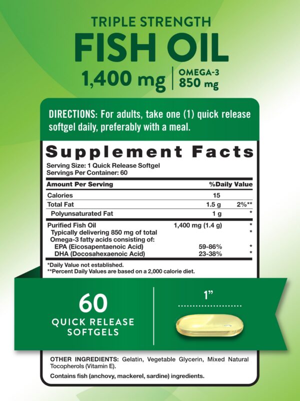 Etiqueta de ingredientes Nature's Truth Aceite Pescado