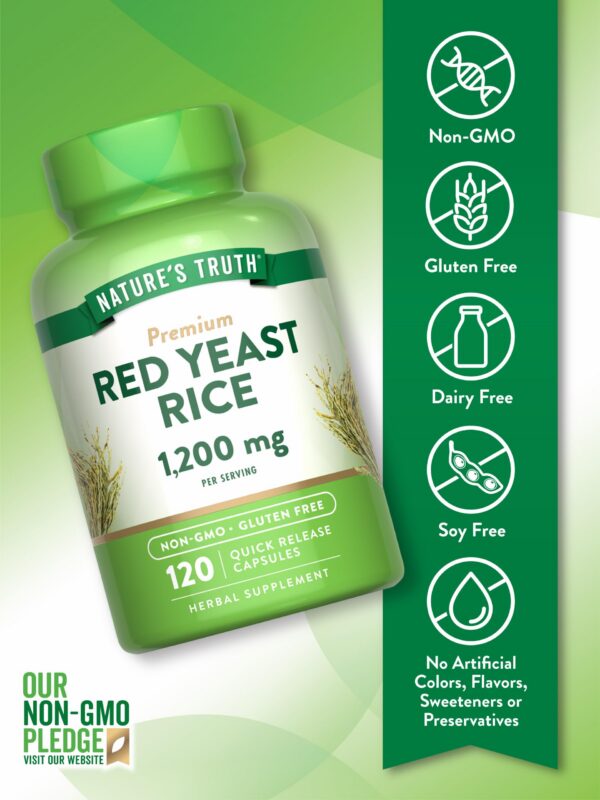 Detalle etiqueta suplementaria Nature's Truth arroz levadura roja