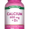Frasco Nature's Truth Calcium 600 mg etiqueta frontal