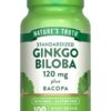 Nature's Truth Ginkgo Biloba 120 mg cápsula frasco frontal