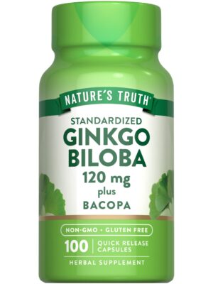 Nature's Truth Ginkgo Biloba 120 mg cápsula frasco frontal