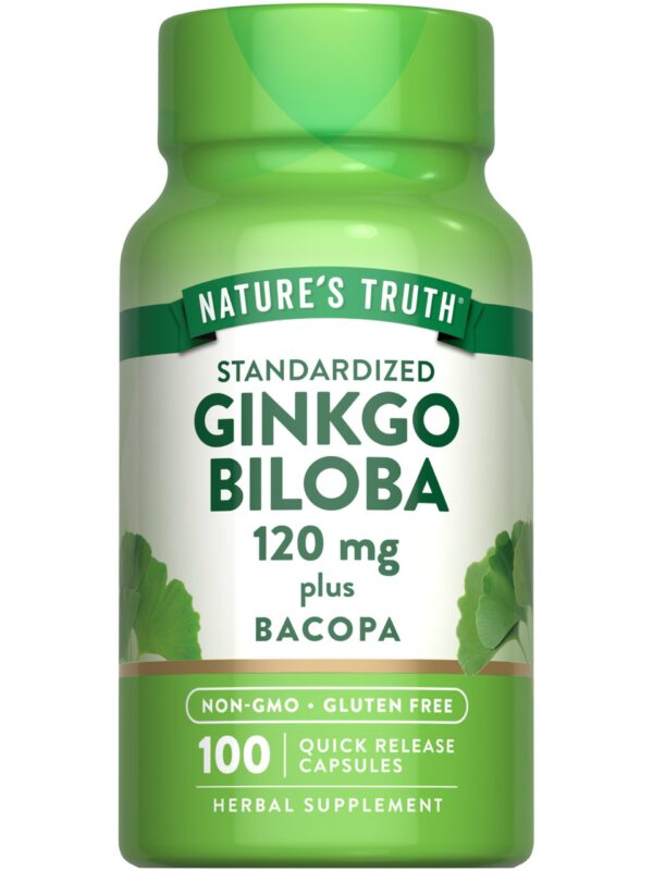 Nature's Truth Ginkgo Biloba 120 mg cápsula frasco frontal