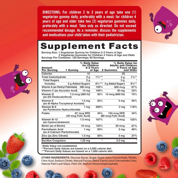 Version 1.0.0 Nature's Truth Gomitas Niños Etiqueta Close-Up