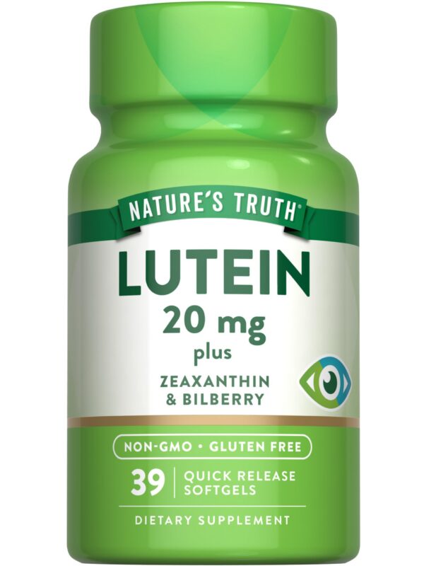 Etiqueta de Nature's Truth Luteína y Zeaxantina