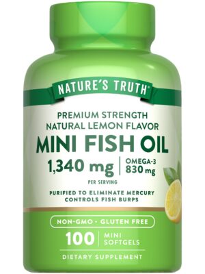 Etiqueta de Nature's Truth Omega-3 mini limón