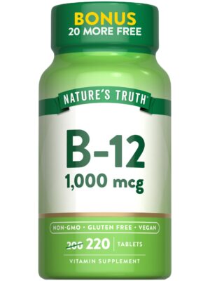 Botella Nature's Truth vitamina b12 220 tabletas veganas