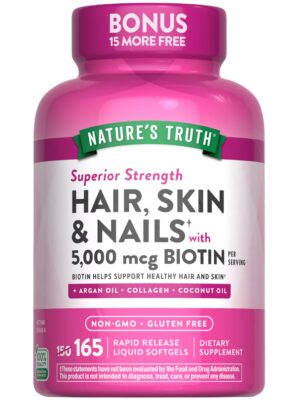 Version 1.0.0 Nature's Truth vitamina para cabello piel y uñas 165 cápsulas