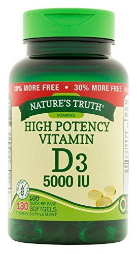 Nature's Truth vitamina d3 5000 ui 130 cápsulas paquete triplo