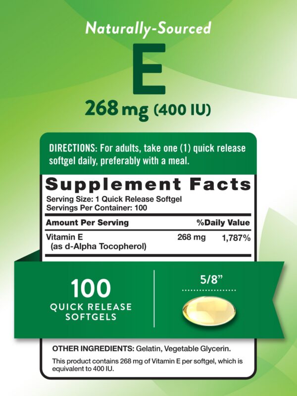 Etiqueta del producto Nature's Truth Vitamin E