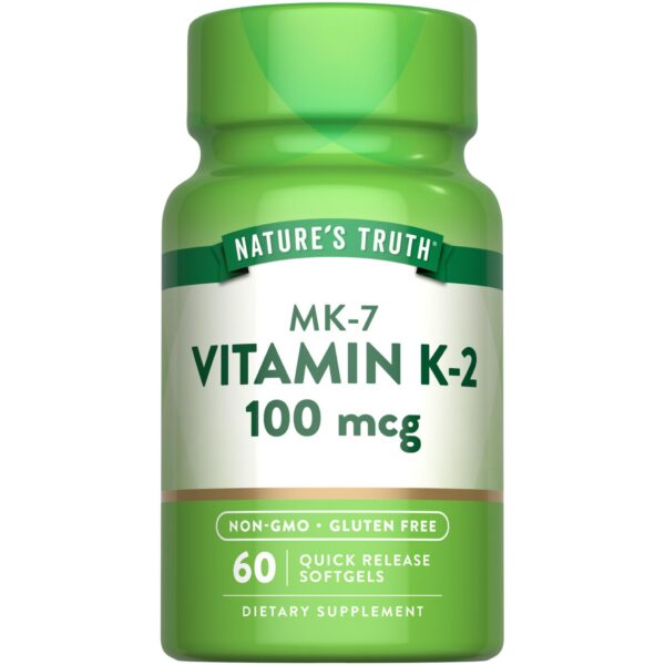 Nature's Truth Vitamina K2 MK-7 100 mcg en cápsulas blandas
