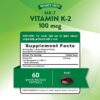 Caja Nature's Truth vitamina K2 MK-7 suplementaria diaria