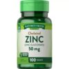 Frasco Nature's Truth Zinc 50 mg quelado