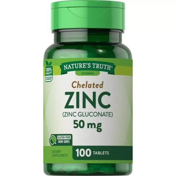 Frasco Nature's Truth Zinc 50 mg quelado