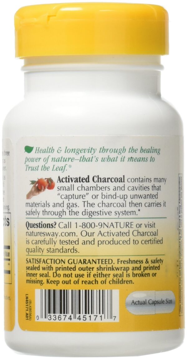 Version 1.0.0 Frasco con cápsulas carbón activado detalle